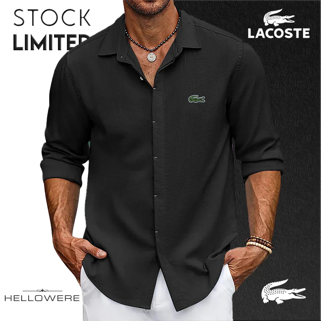 LAC0STE™ Men’s Oversized Stretch Shirt – Elevated Everyday