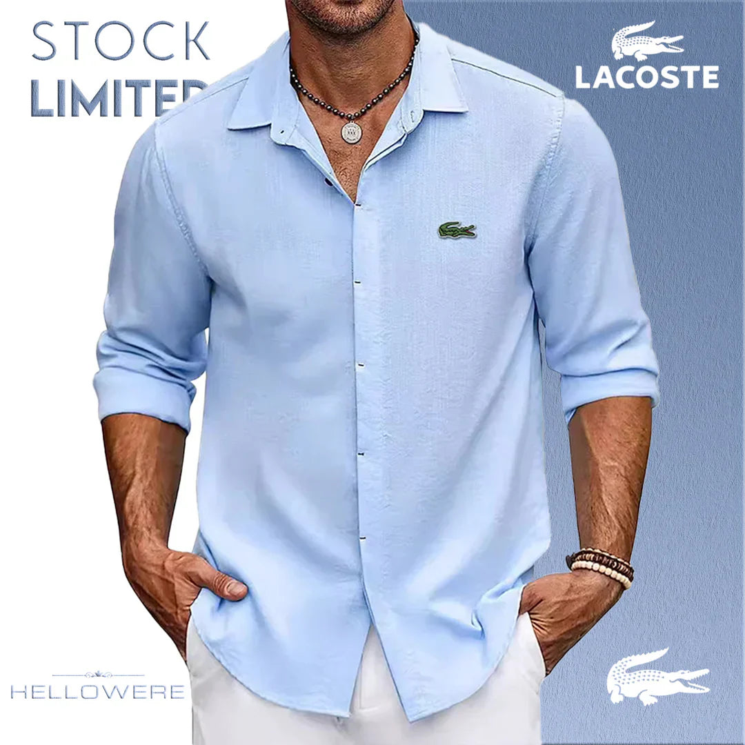 LAC0STE™ Men’s Oversized Stretch Shirt – Elevated Everyday