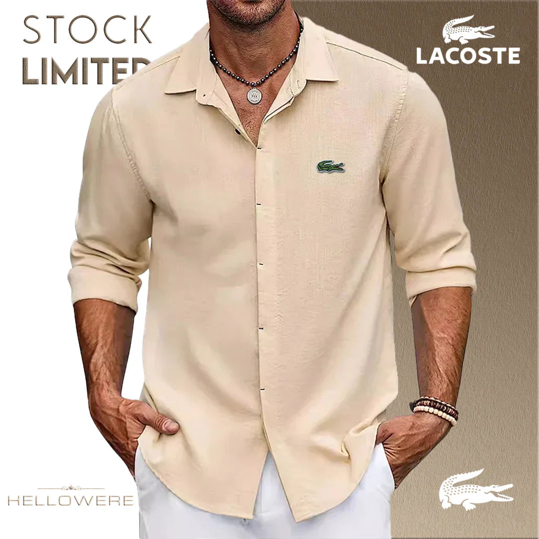 LAC0STE™ Men’s Oversized Stretch Shirt – Elevated Everyday