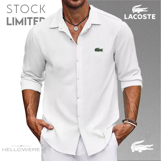 LAC0STE™ Men’s Oversized Stretch Shirt – Elevated Everyday